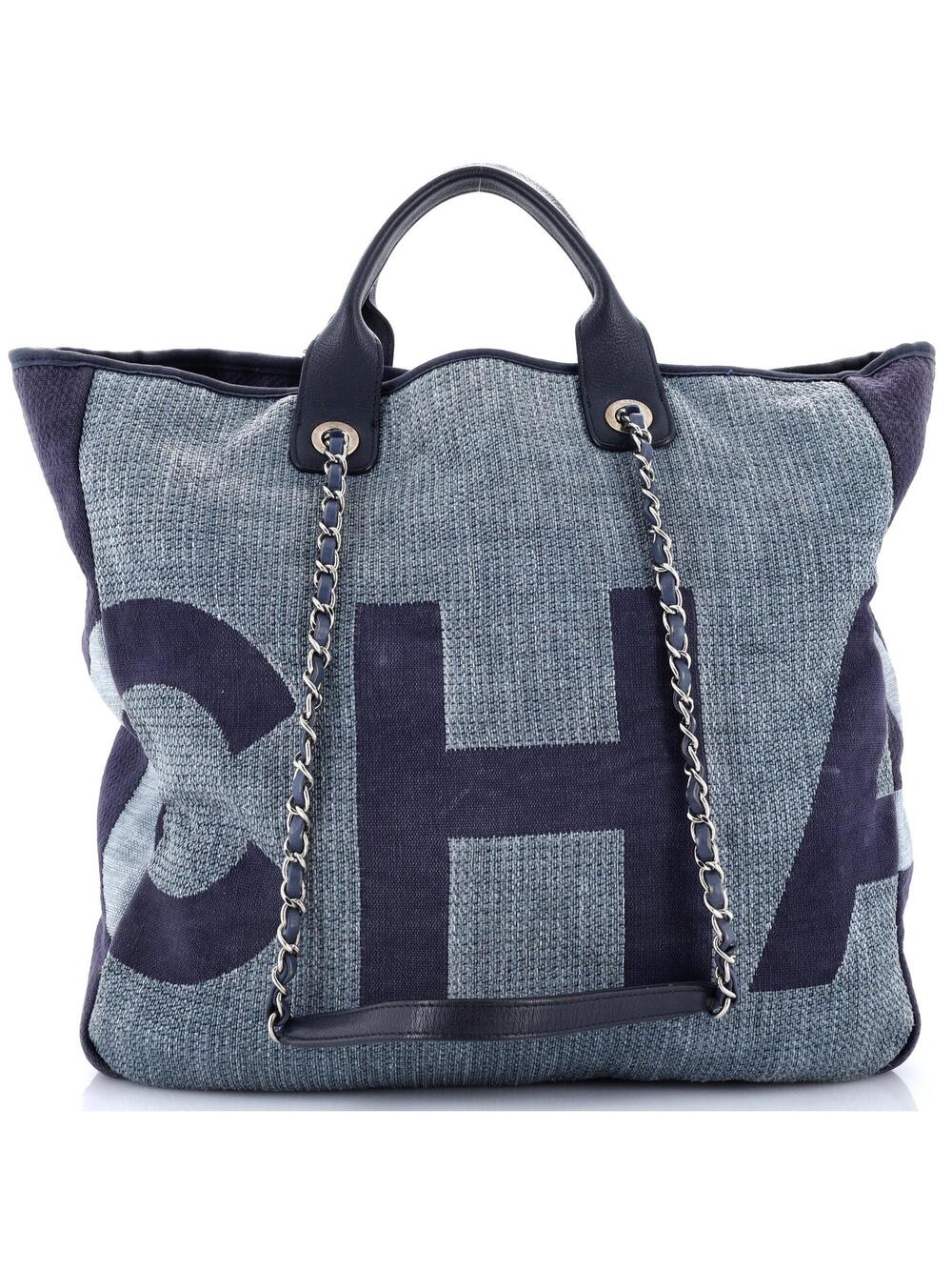 Chanel Deauville Logo Shopping Tote #327297C30B